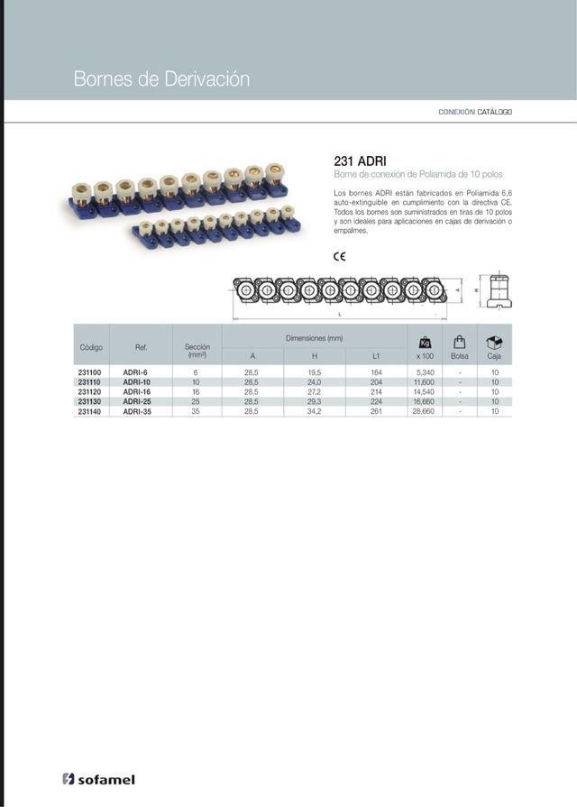 BORNEConexion en Tira ADRI 16/25/35