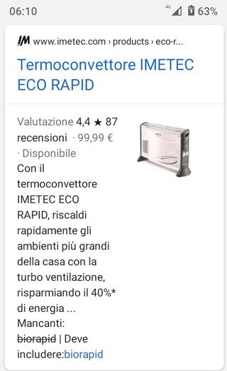 Termoconvettore Bio Rapid Imetec