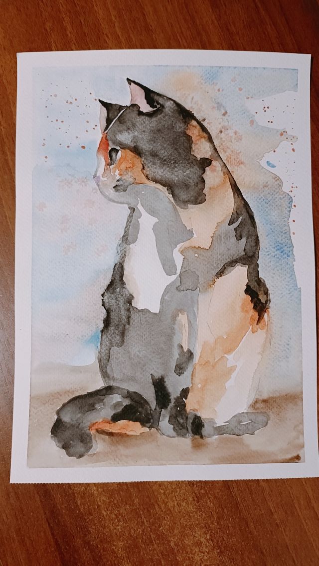 Acquerello gatta gatto 🐱