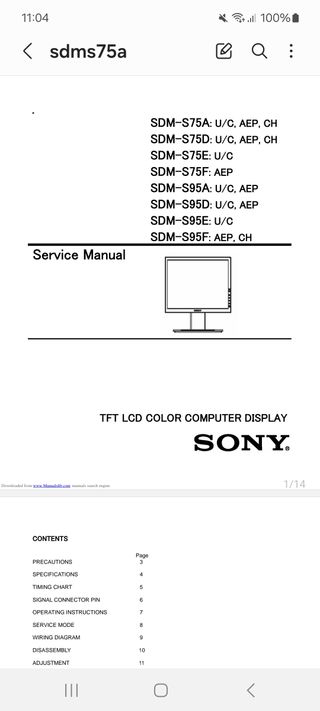 Monitor Sony SDM-S75A 17 pulgadas
