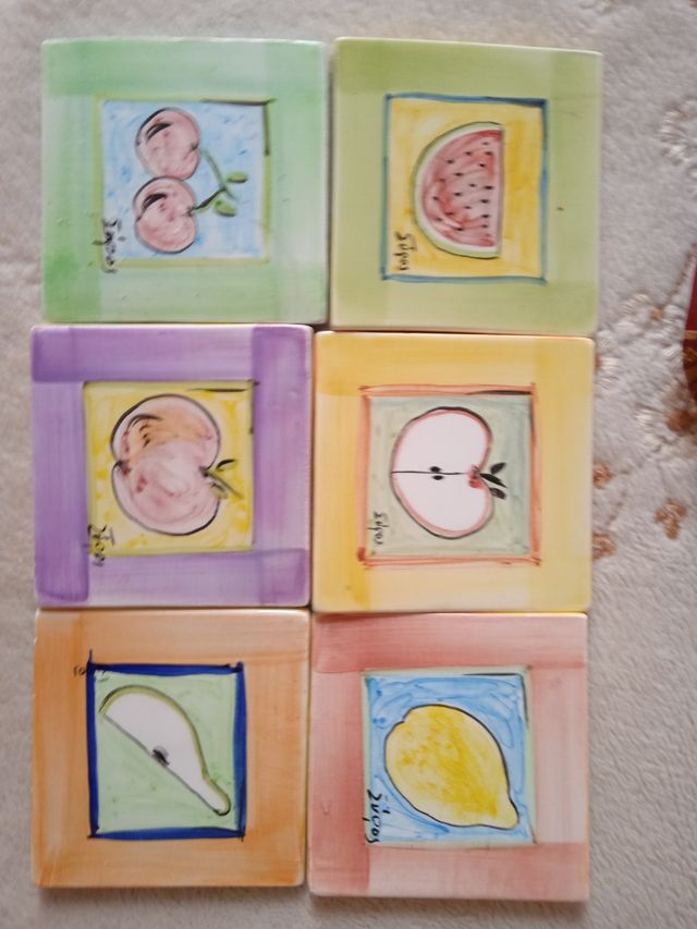 Sei sotto bicchieri di ceramica