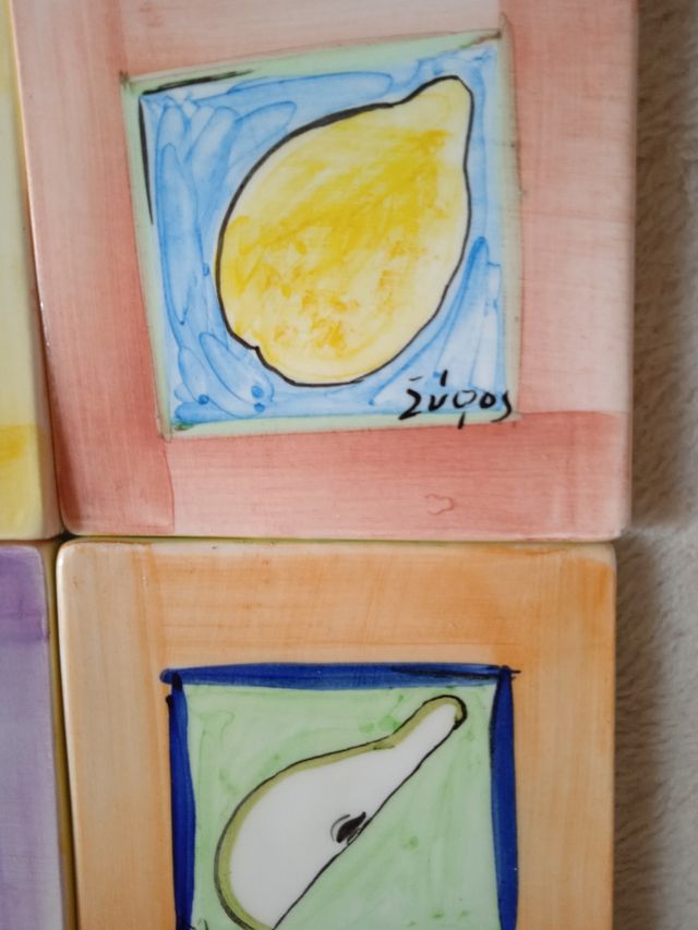 Sei sotto bicchieri di ceramica