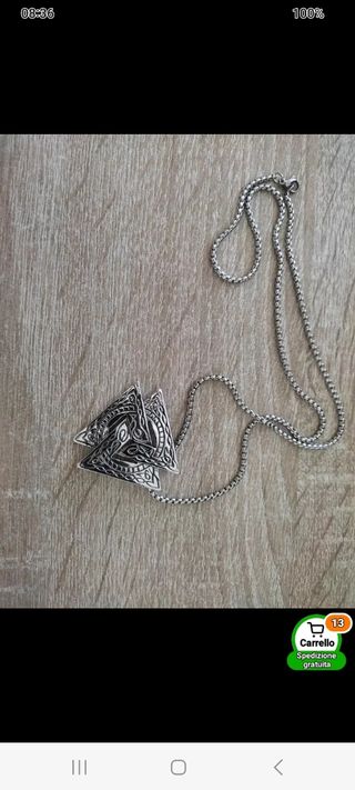 Collana con Logo Vichinga in acciaio 