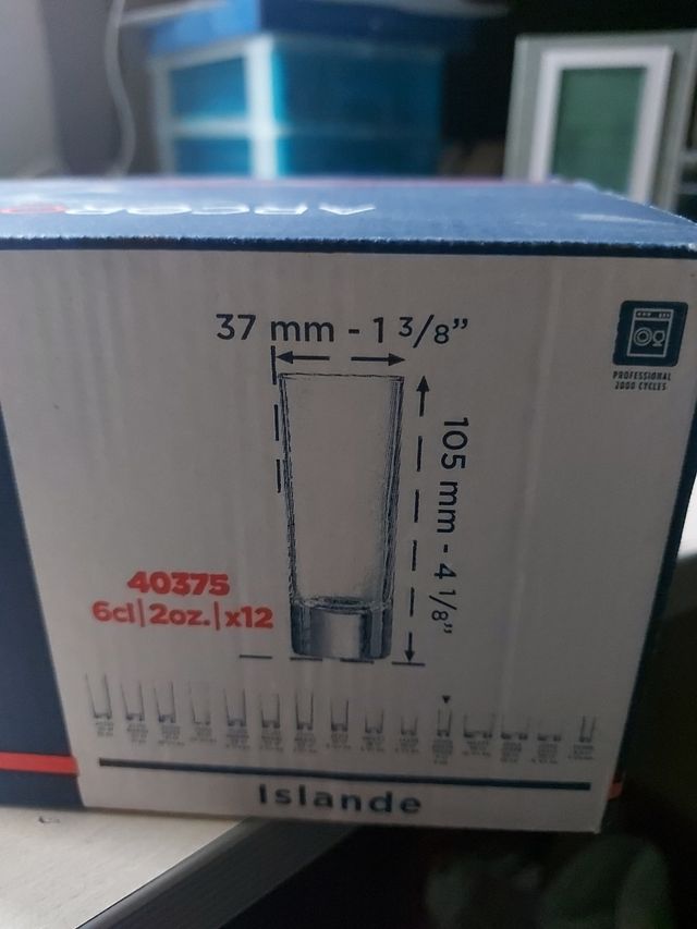 Vasos tequila, chupito, licor arcoroc islande