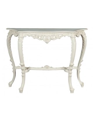 CONSOLLE IN LEGNO FINITURA BIANCA ANTICATA MADE IN