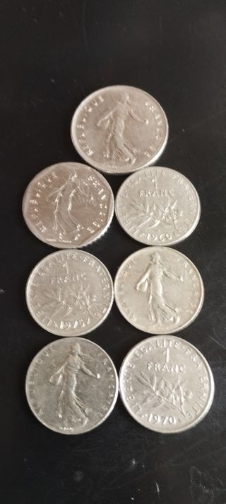7 Monedas francesas de varia