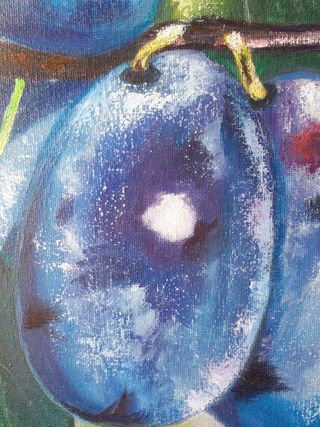 Cuadro pintura al óleo de Ciruelas