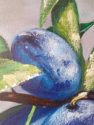 Cuadro pintura al óleo de Ciruelas