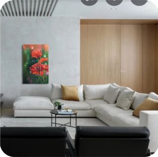 Cuadro pintura al óleo “Amapolas rojas “