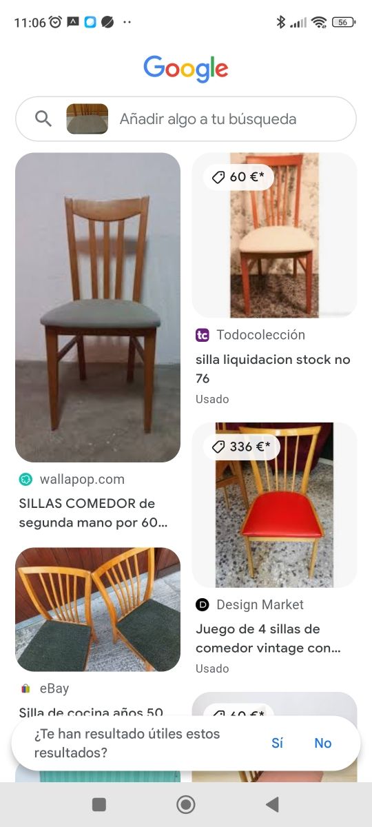 Conjunto de 4 sillas