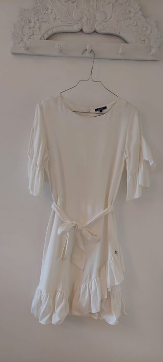 Vestido blanco salsa S nuevo.