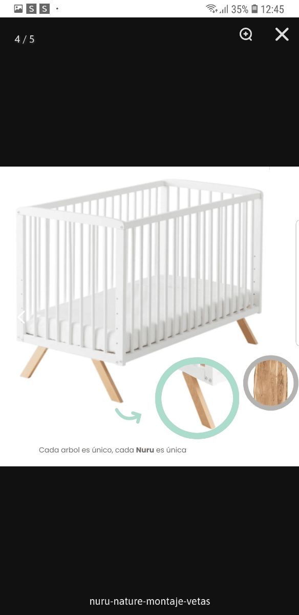 Cuna Nórdica +colchon convertible en cama Nueva