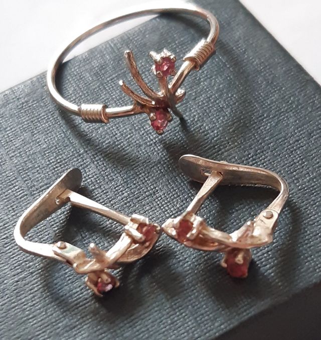 Anillo y pendientes plata