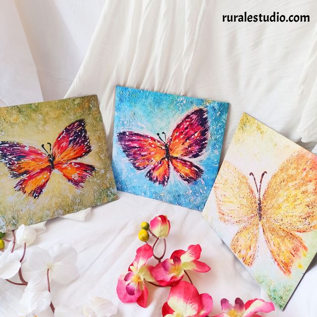 Lote de 3 cuadros decorativos de mariposas /Prints