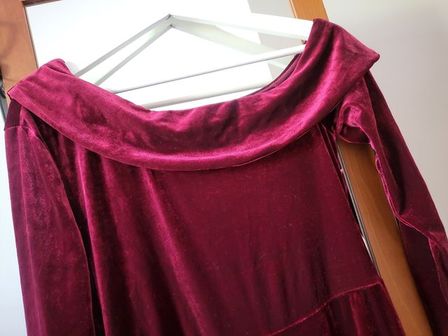 Mono largo terciopelo  ,color granate