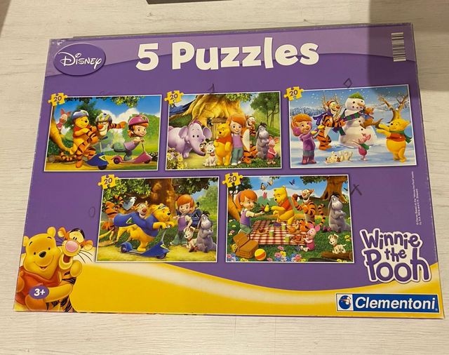 Caja 5 Puzzles Winnie the Pooh Clementoni 20 pieza