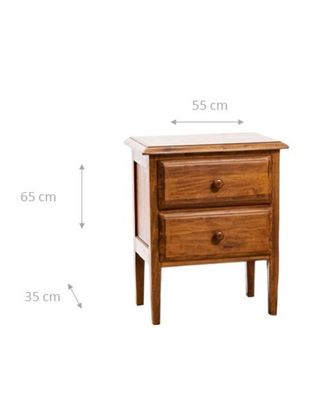 Comodino Country in legno massello di tiglio finit