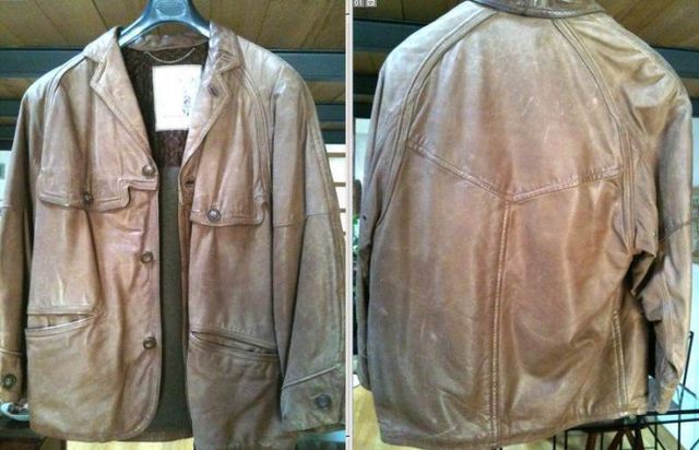 GIACCA UOMO IN PELLE  BOTTONI IN VERO CORNO  XL