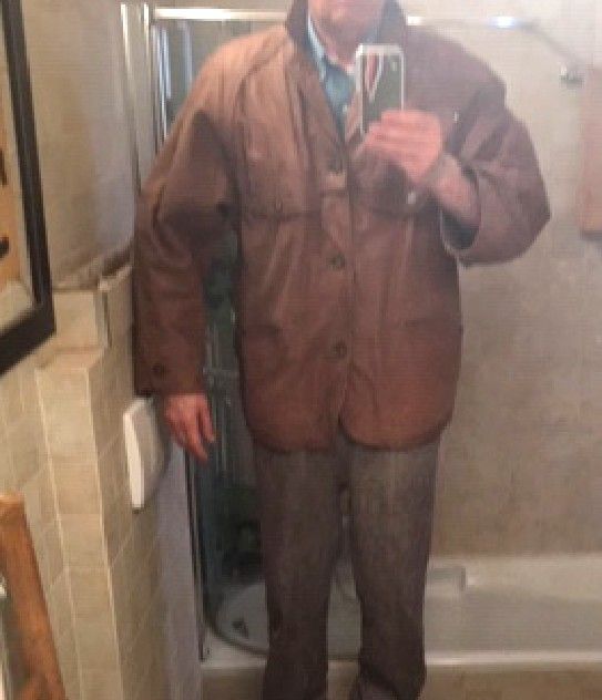 GIACCA UOMO IN PELLE  BOTTONI IN VERO CORNO  XL