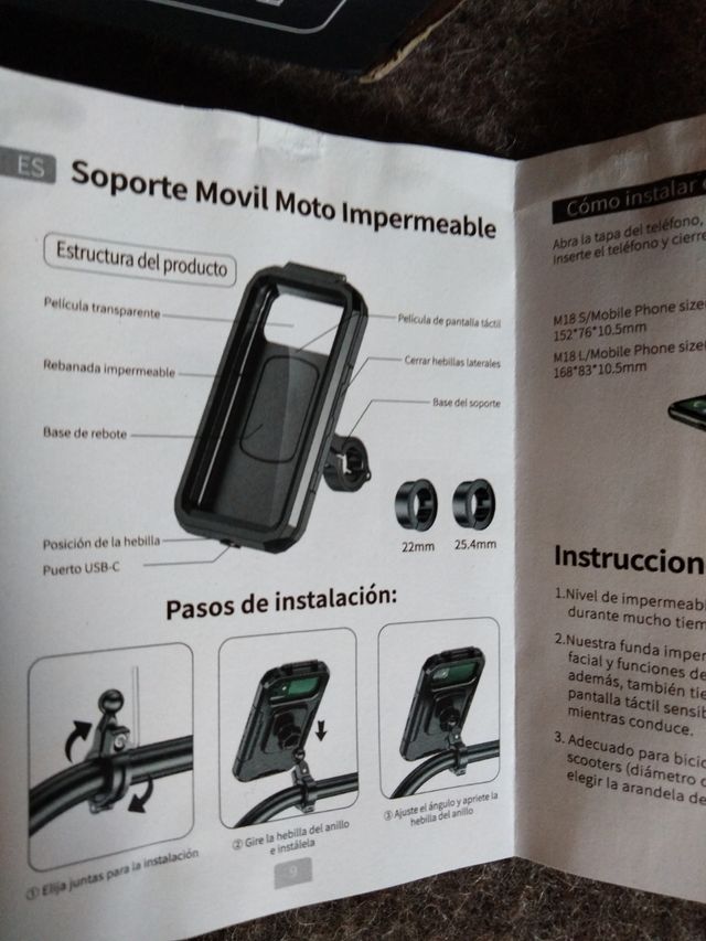 Soporte impermeable telefono