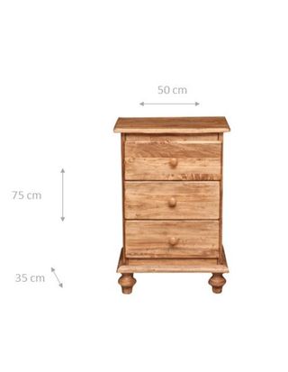 Comodino Country in legno massello di tiglio finit