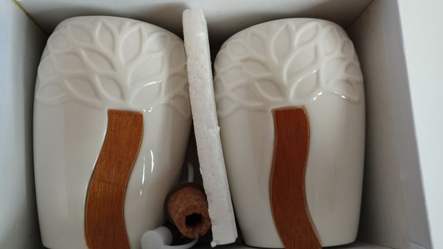 Set contenitori porta olio aceto ceramica bianca