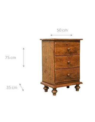 Comodino Country in legno massello di tiglio finit