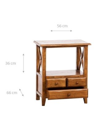 Comodino Country in legno massello di tiglio finit