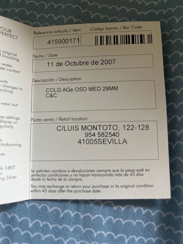 Colgante Tous oso 100% original