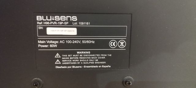 Televisor blusens 19 pulgadas. Modelo h96