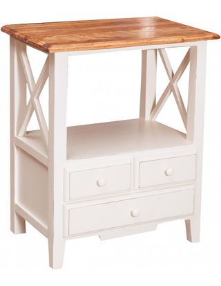 Comodino Country in legno massello di tiglio strut