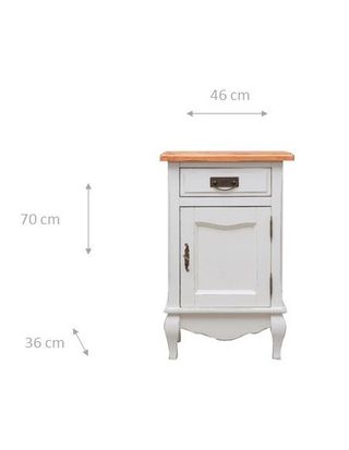 Comodino Country in legno massello di tiglio strut