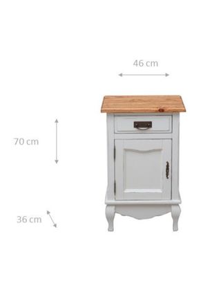 Comodino Country in legno massello di tiglio strut