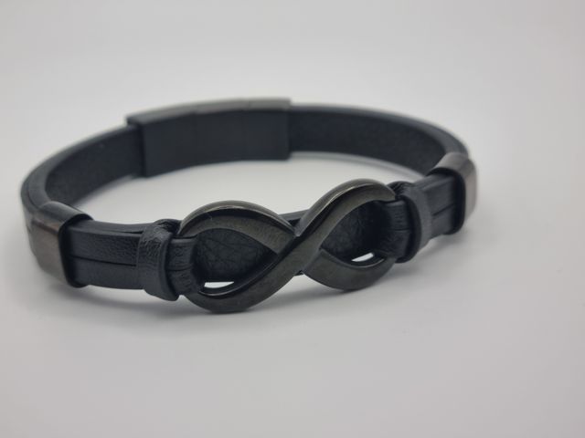 Pulsera de cuero Infinito y Ac Inox