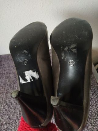 Zapatos mujer tacón fiesta lentejuelas negros.N°38