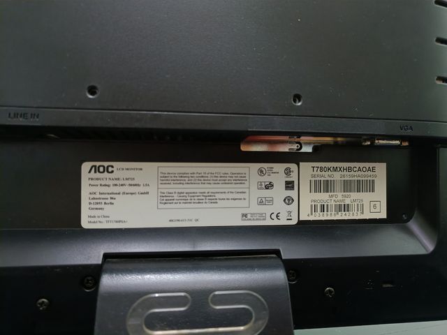 monitor ordenador AOC 17"