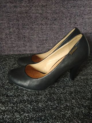 Zapatos mujer tacón fiesta lentejuelas negros.N°38