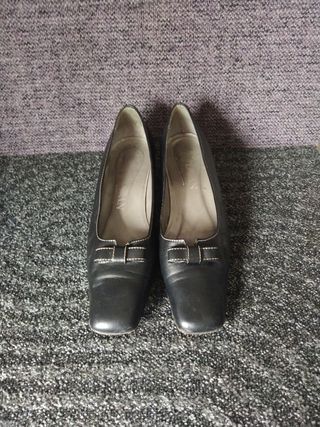 Zapatos mujer tacón fiesta lentejuelas negros.N°38