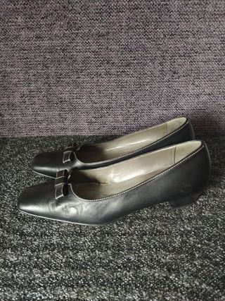 Zapatos mujer tacón fiesta lentejuelas negros.N°38