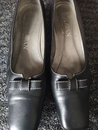 Zapatos mujer tacón fiesta lentejuelas negros.N°38