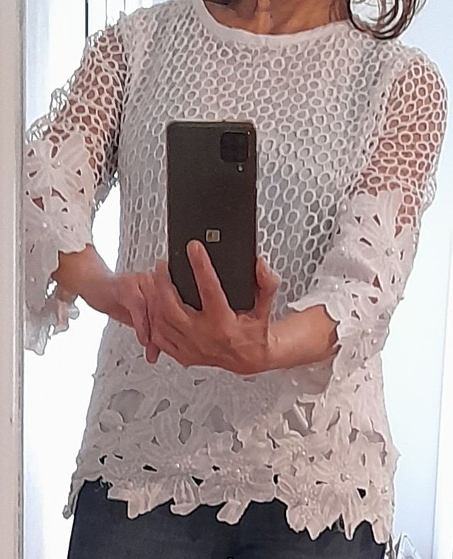 Camiseta encaje blanca