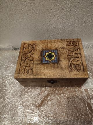 Caja joyero madera artesana 