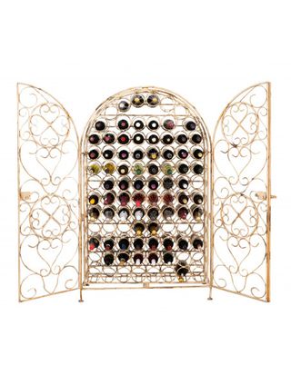 Mobile cantina in ferro battuto pieno finitura bia