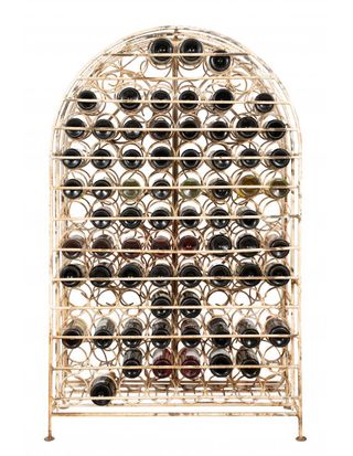 Mobile cantina in ferro battuto pieno finitura bia