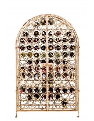 Mobile cantina in ferro battuto pieno finitura bia