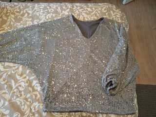 Top lentejuelas manga larga