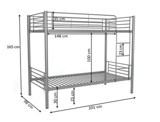 LITERA METALICA 90X190CM