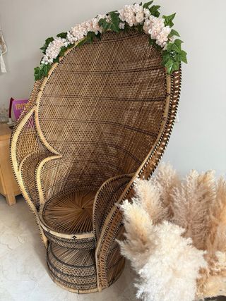 Sillon de ratan emmanuel pavo real kok maisonette