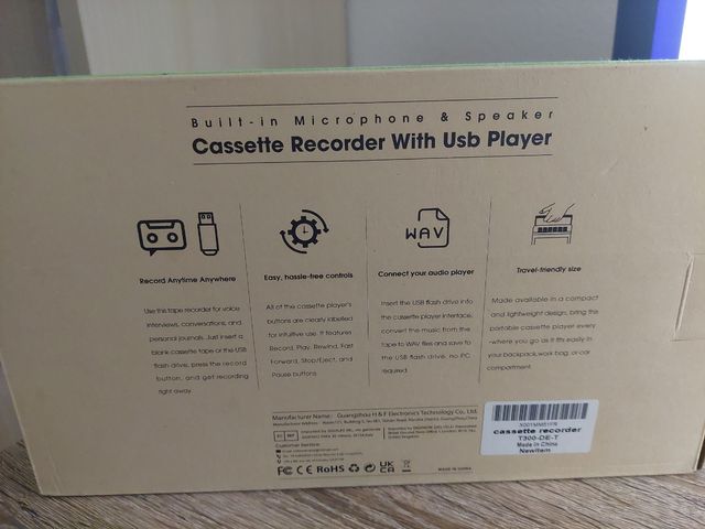 Grabadora casete portátil usb