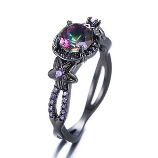 Anillo Vintage Negro con Circonitas